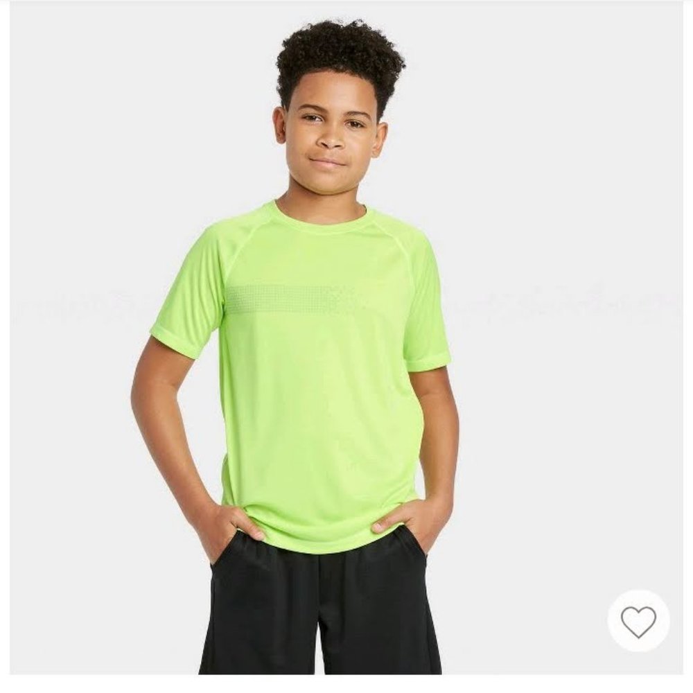 Boys' Short Sleeve Performance T-Shirt Lime Yellow